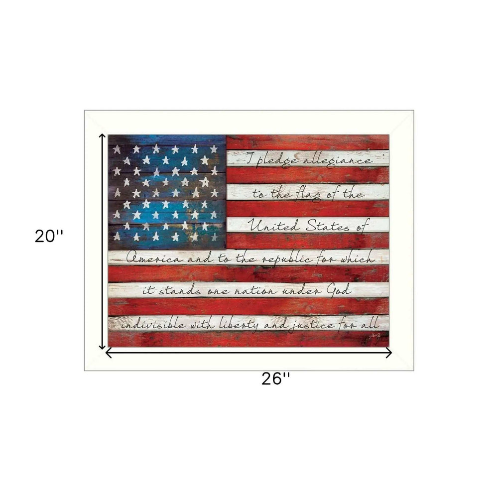 Pledge of Allegiance 4 White Framed Print Wall Art - Homeroots - Flyclothing LLC