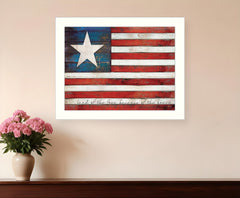 Land of the Free White Framed Print Wall Art - Homeroots