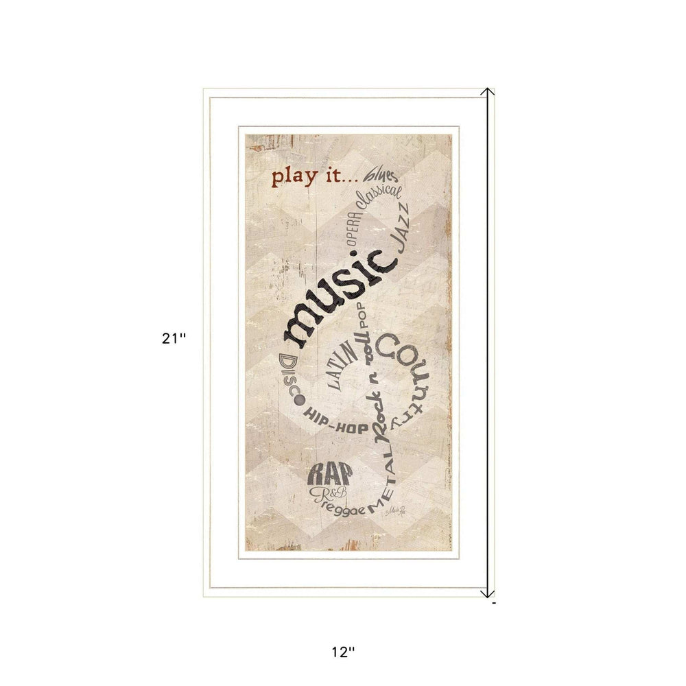 Play It 1 White Framed Print Wall Art - Homeroots - Flyclothing LLC