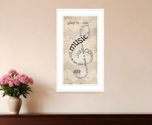 Play It 1 White Framed Print Wall Art - Homeroots