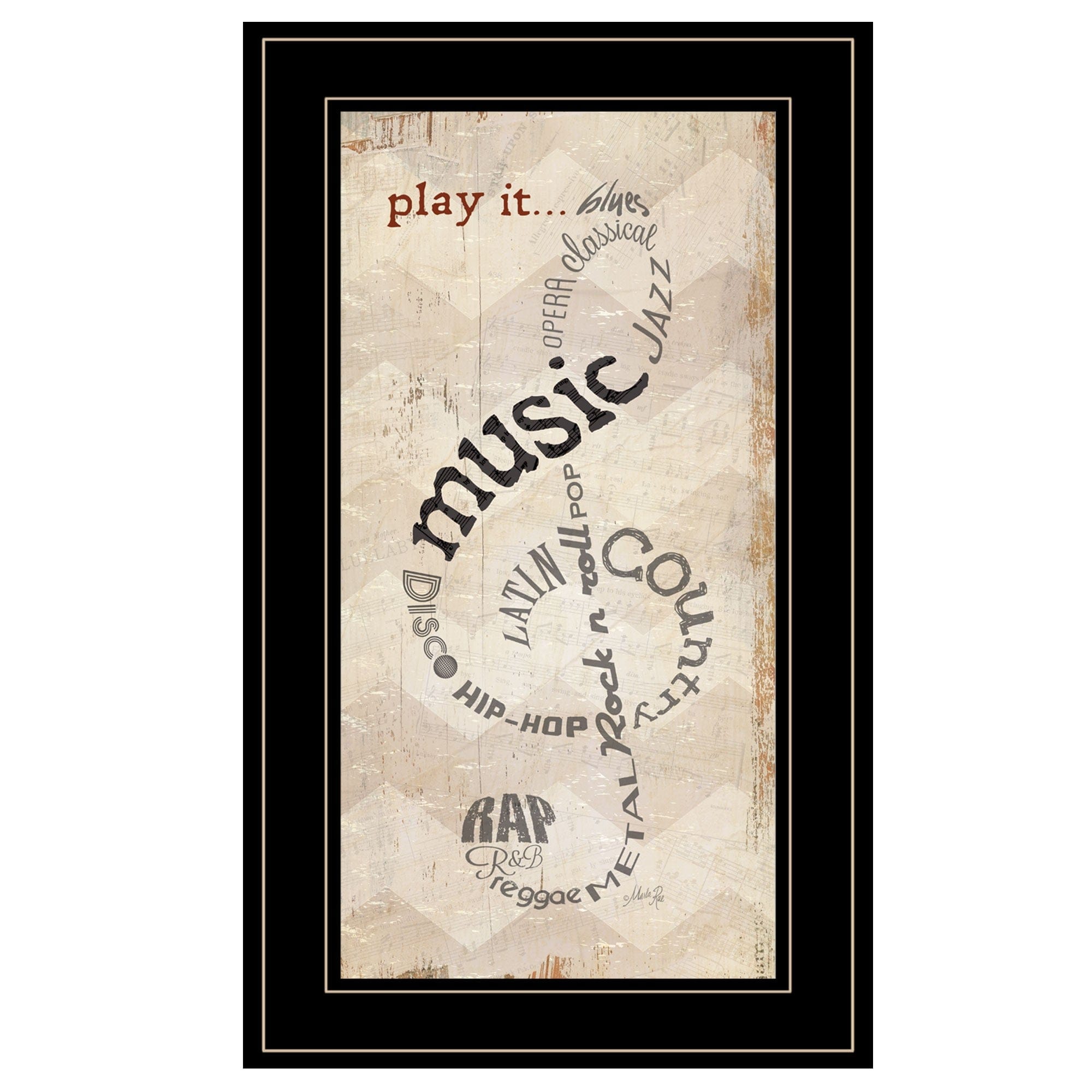 Play It 2 Black Framed Print Wall Art - Homeroots