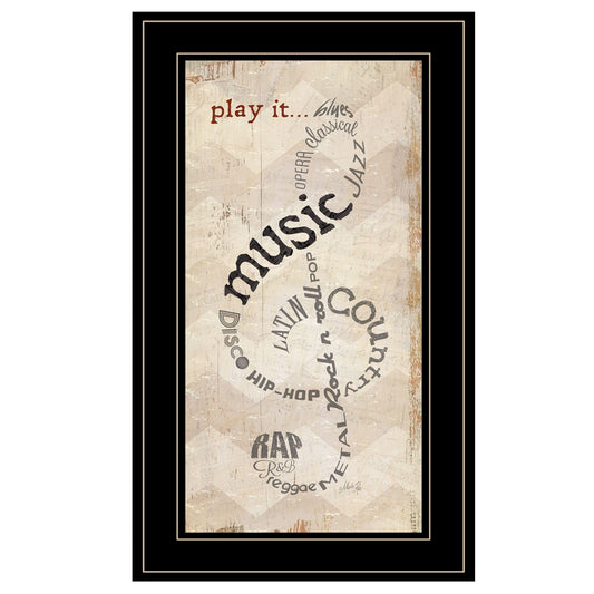 Play It 2 Black Framed Print Wall Art - Homeroots
