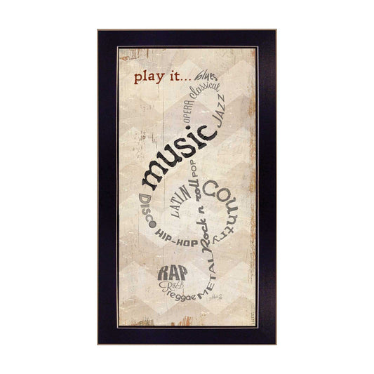 Play It 3 Black Framed Print Wall Art - Homeroots