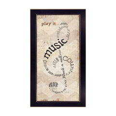 Play It 3 Black Framed Print Wall Art - Homeroots