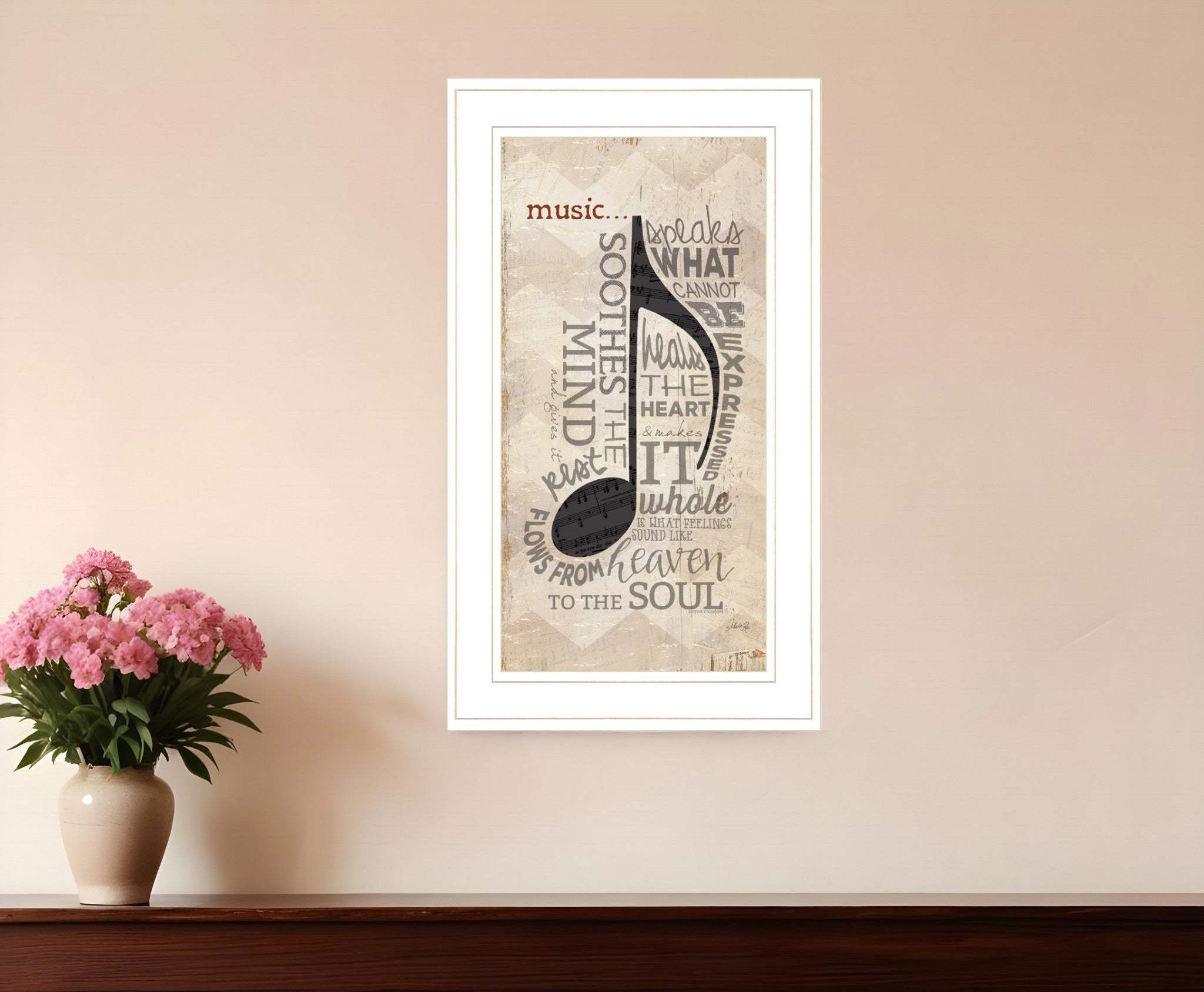 Music 4 White Framed Print Wall Art - Homeroots - Flyclothing LLC