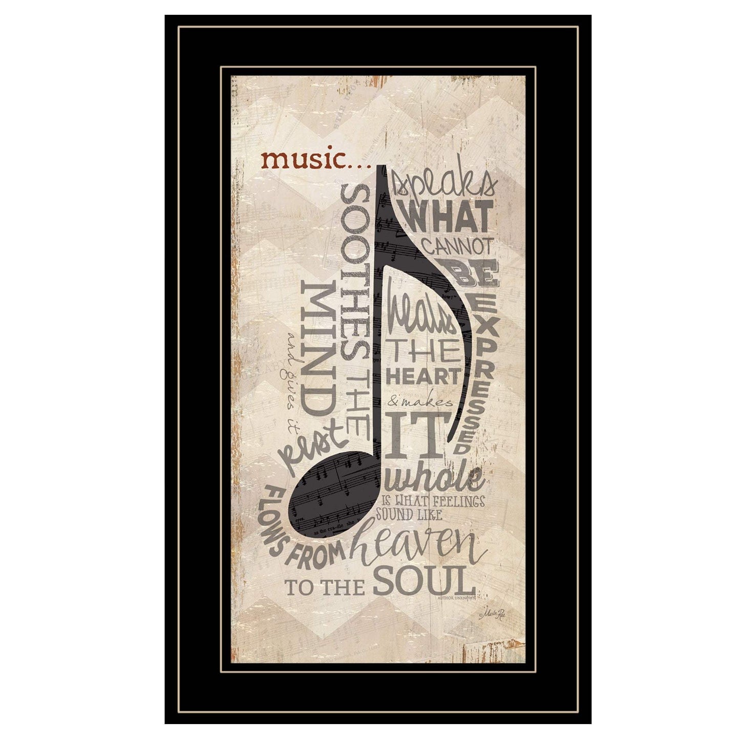 Music 5 Black Framed Print Wall Art - Homeroots - Flyclothing LLC