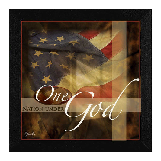 One Nation Under God Black Framed Print Wall Art - Homeroots