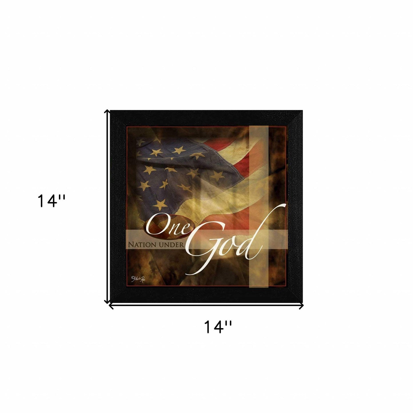One Nation Under God Black Framed Print Wall Art - Homeroots - Flyclothing LLC