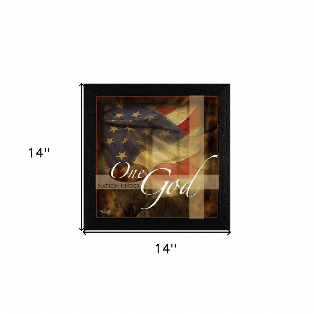 One Nation Under God Black Framed Print Wall Art - Homeroots - Flyclothing LLC