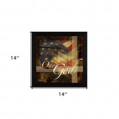 One Nation Under God Black Framed Print Wall Art - Homeroots