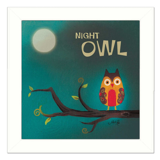 Night Owl 1 White Framed Print Wall Art - Homeroots