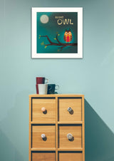 Night Owl 1 White Framed Print Wall Art - Homeroots - Flyclothing LLC