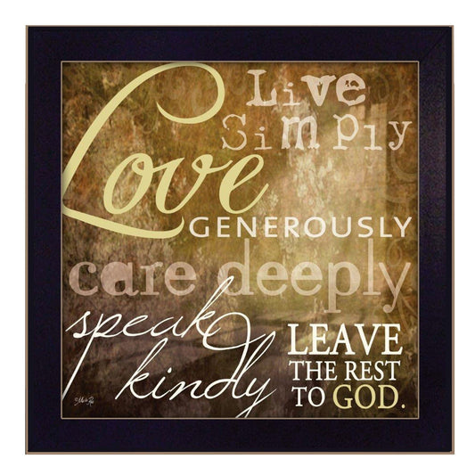 Live Simply 2 Black Framed Print Wall Art - Homeroots