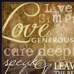Live Simply 2 Black Framed Print Wall Art - Homeroots