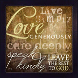 Live Simply 2 Black Framed Print Wall Art - Homeroots - Flyclothing LLC