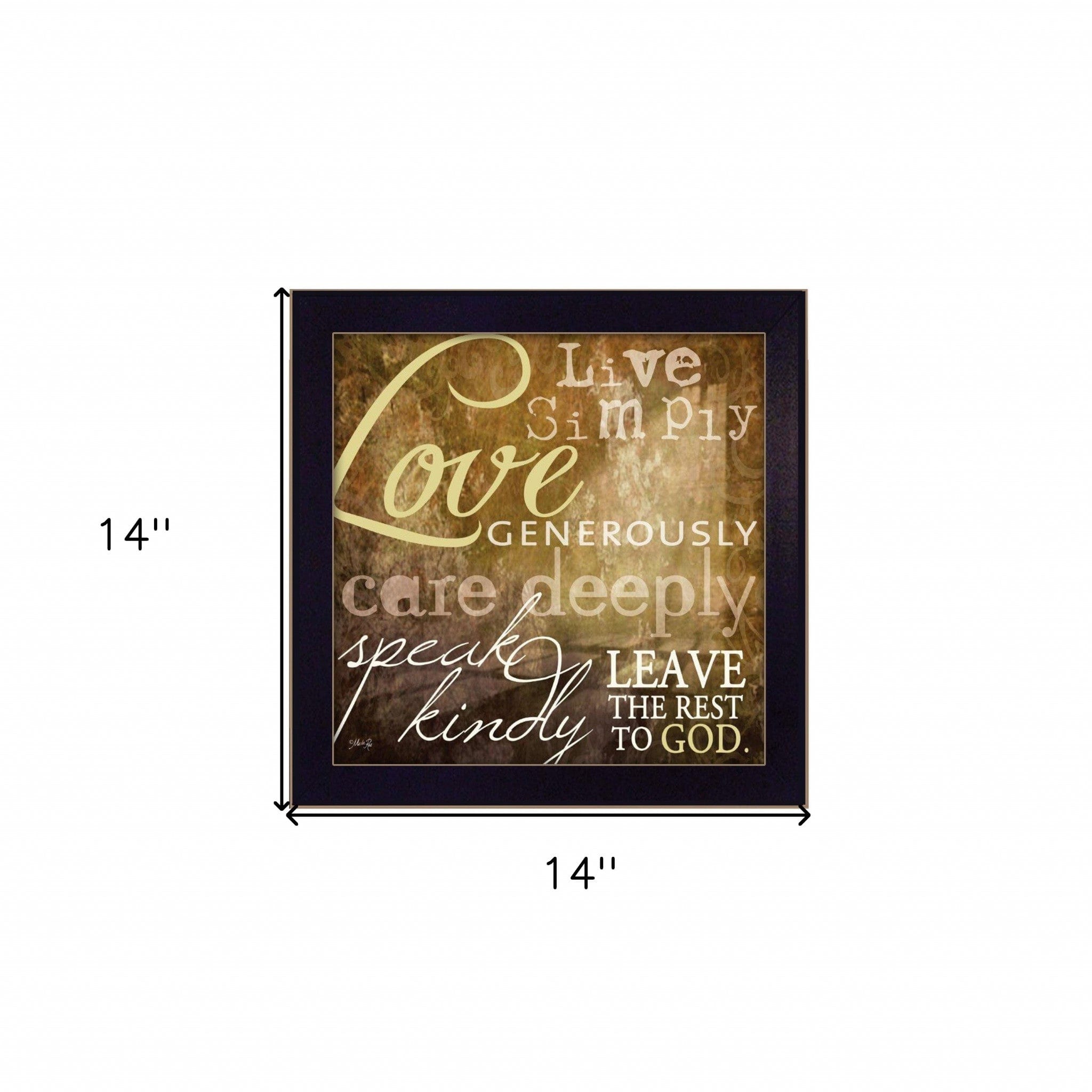 Live Simply 2 Black Framed Print Wall Art - Homeroots
