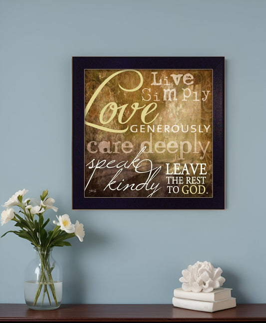 Live Simply 2 Black Framed Print Wall Art - Homeroots