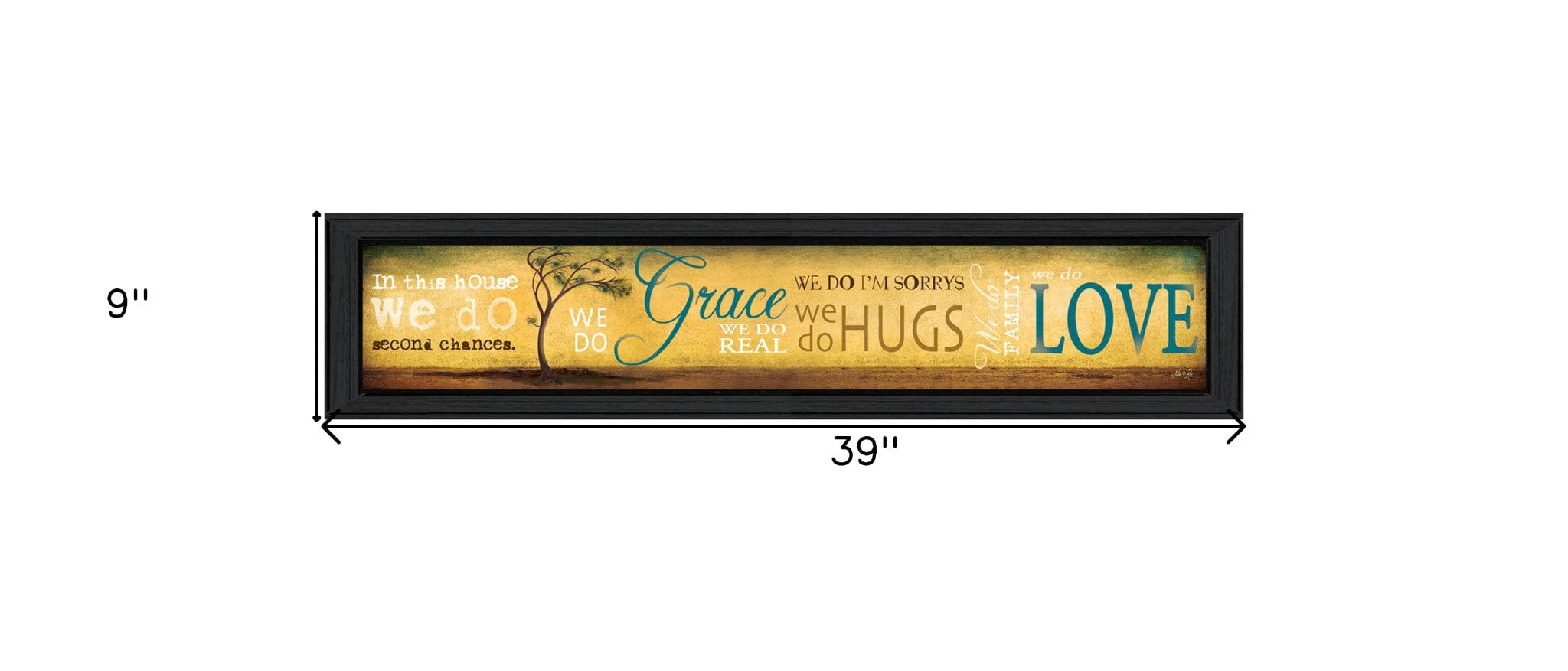 Grace And Love Black Framed Print Wall Art - Homeroots
