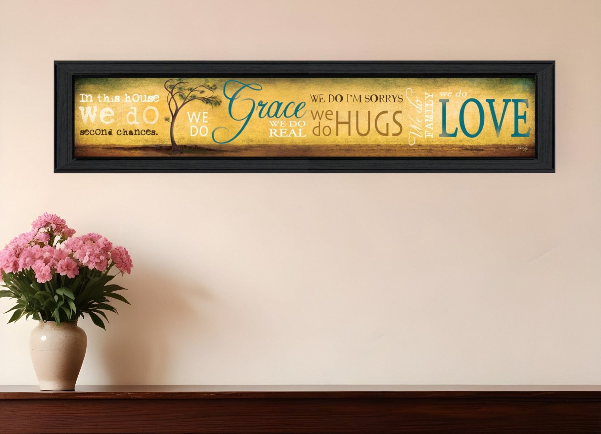 Grace And Love Black Framed Print Wall Art - Homeroots