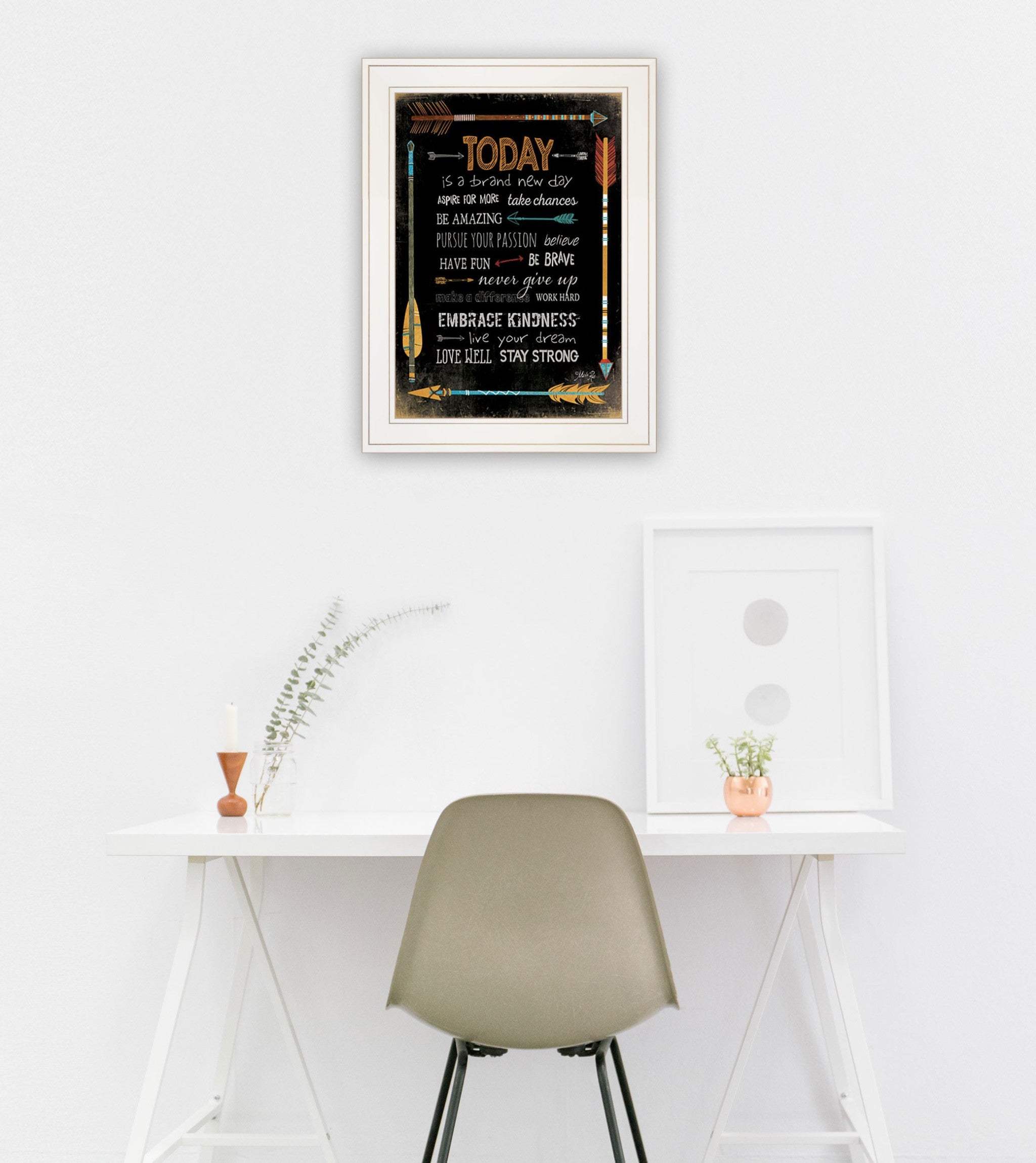 Today Is a Brand New Day 1 White Framed Print Wall Art - Homeroots - Flyclothing LLC