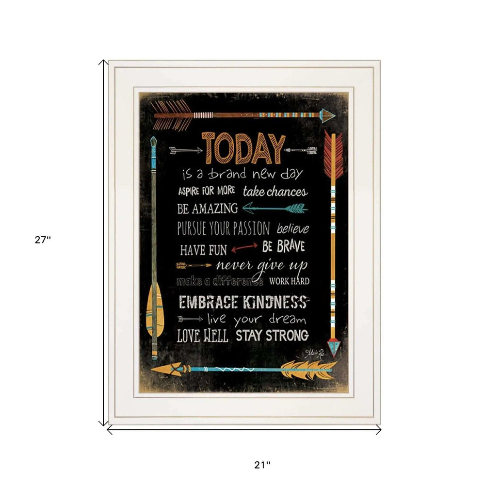 Today Is a Brand New Day 1 White Framed Print Wall Art - Homeroots - Flyclothing LLC