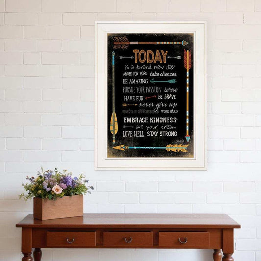 Today Is a Brand New Day 1 White Framed Print Wall Art - Homeroots - Flyclothing LLC