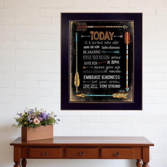 Today is a Brand New Day 3 Black Framed Print Wall Art - Homeroots