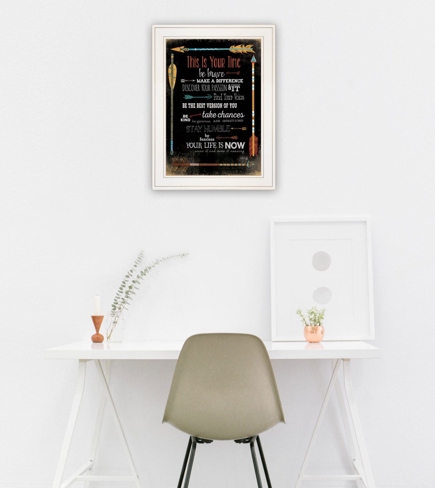 This is Your Time 1 White Framed Print Wall Art - Homeroots - Flyclothing LLC