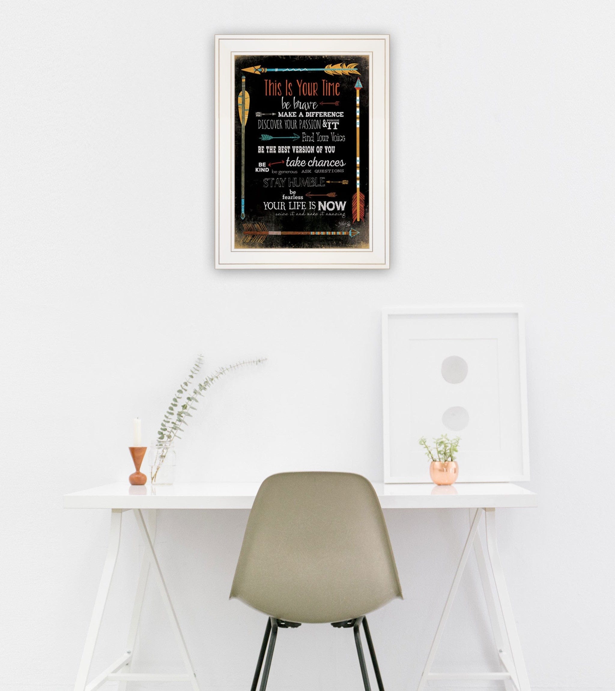 This is Your Time 1 White Framed Print Wall Art - Homeroots - Flyclothing LLC
