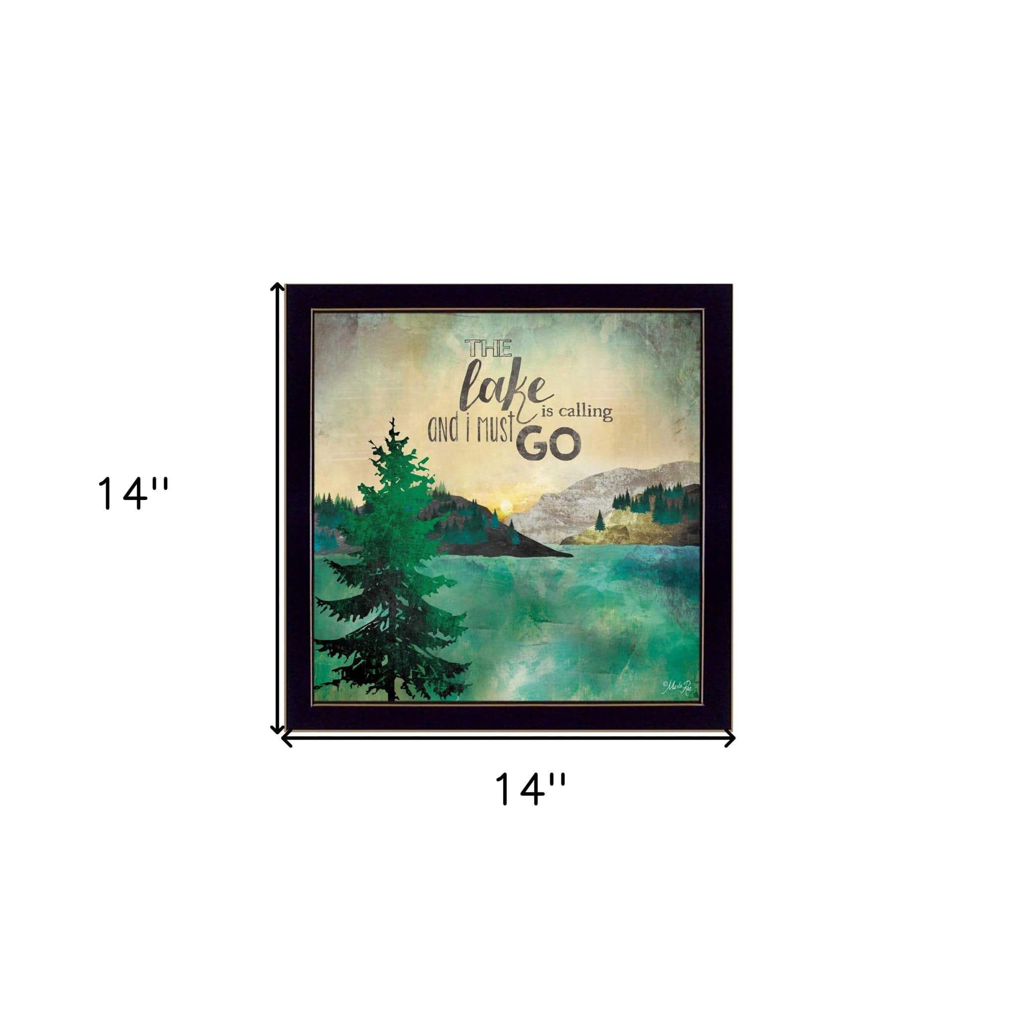 This Lake is Calling Black Framed Print Wall Art - Homeroots - Flyclothing LLC