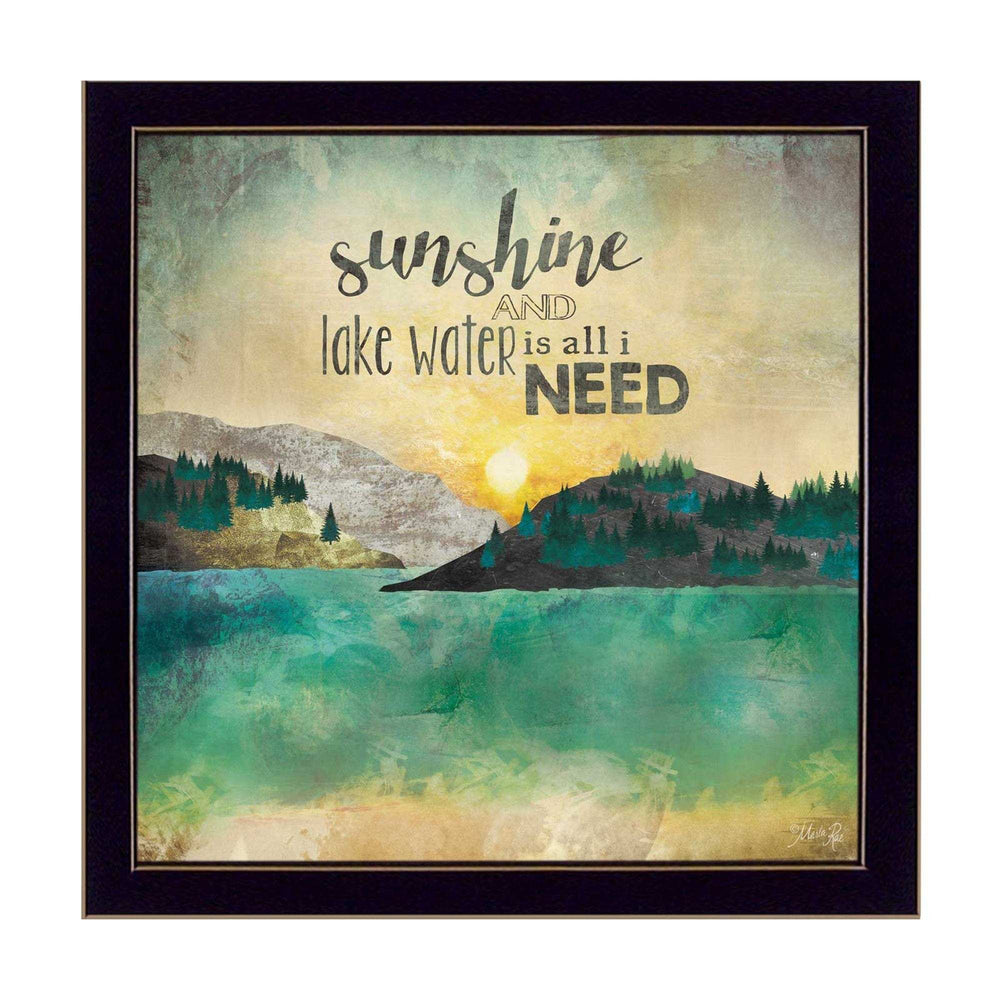 Sunshine and Lake Water 1 Black Framed Print Wall Art - Homeroots - Flyclothing LLC