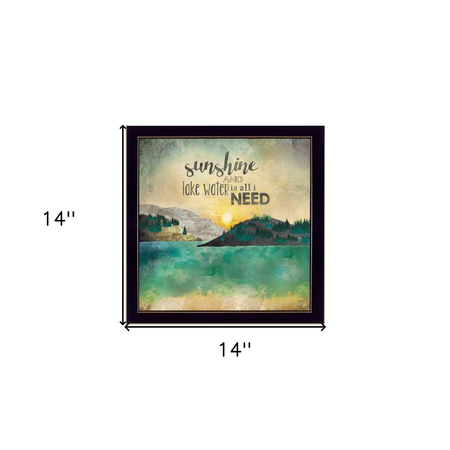 Sunshine and Lake Water 1 Black Framed Print Wall Art - Homeroots - Flyclothing LLC