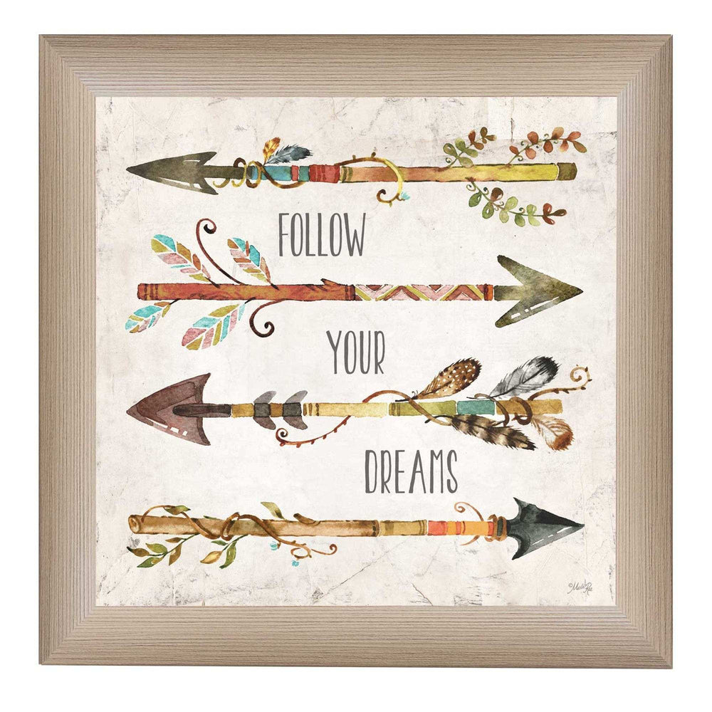 Follow Your Dreams Brown Framed Print Wall Art - Homeroots - Flyclothing LLC