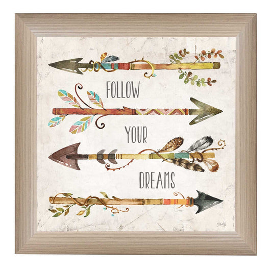 Follow Your Dreams Brown Framed Print Wall Art - Homeroots