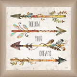 Follow Your Dreams Brown Framed Print Wall Art - Homeroots