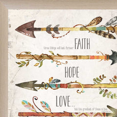 Faith Hope Love Brown Framed Print Wall Art - Homeroots