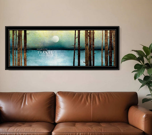 Love You to the Moon and Back 1 Black Framed Print Wall Art - Homeroots - Flyclothing LLC