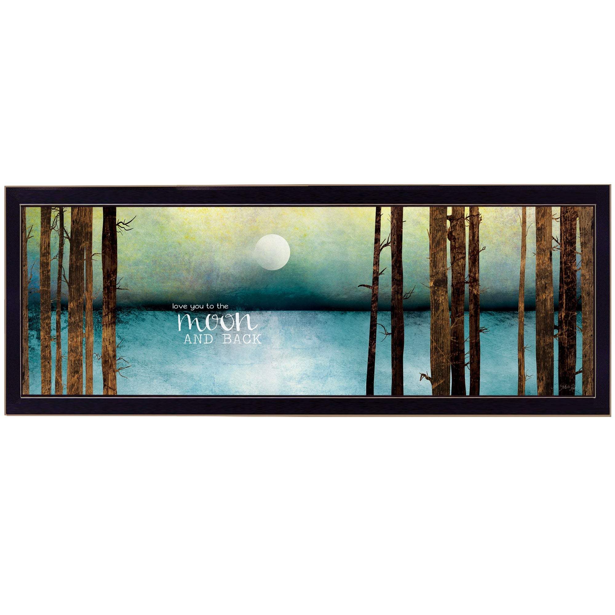 Love You to the Moon and Back 2 Black Framed Print Wall Art - Homeroots - Flyclothing LLC