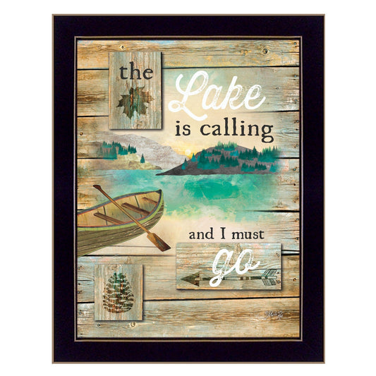 The Lake is Calling 3 Black Framed Print Wall Art - Homeroots