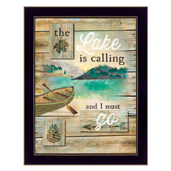 The Lake is Calling 3 Black Framed Print Wall Art - Homeroots