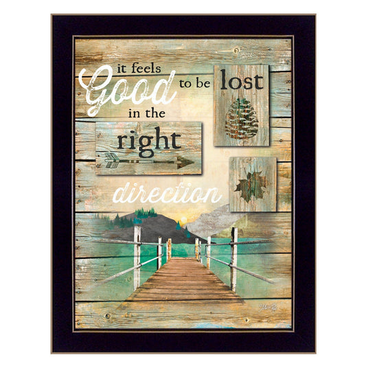 Go to the Lake Black Framed Print Wall Art - Homeroots