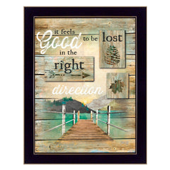 Go to the Lake Black Framed Print Wall Art - Homeroots