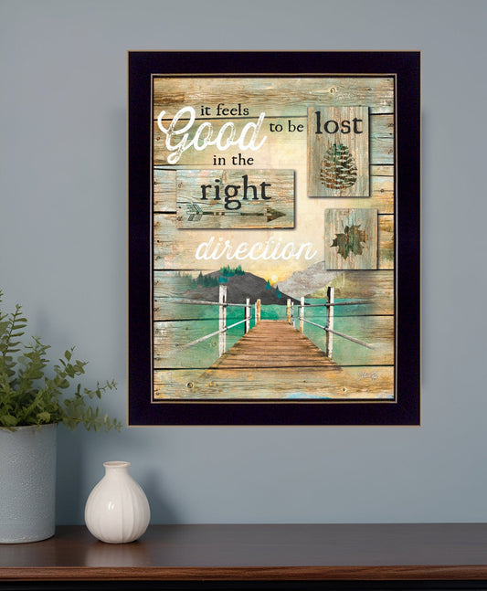 Go to the Lake Black Framed Print Wall Art - Homeroots