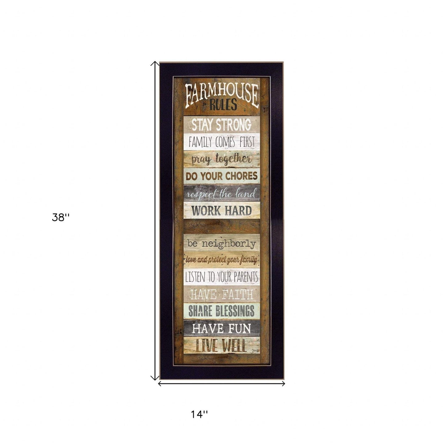 Farmhouse Rules 1 Black Framed Print Wall Art - Homeroots - Flyclothing LLC