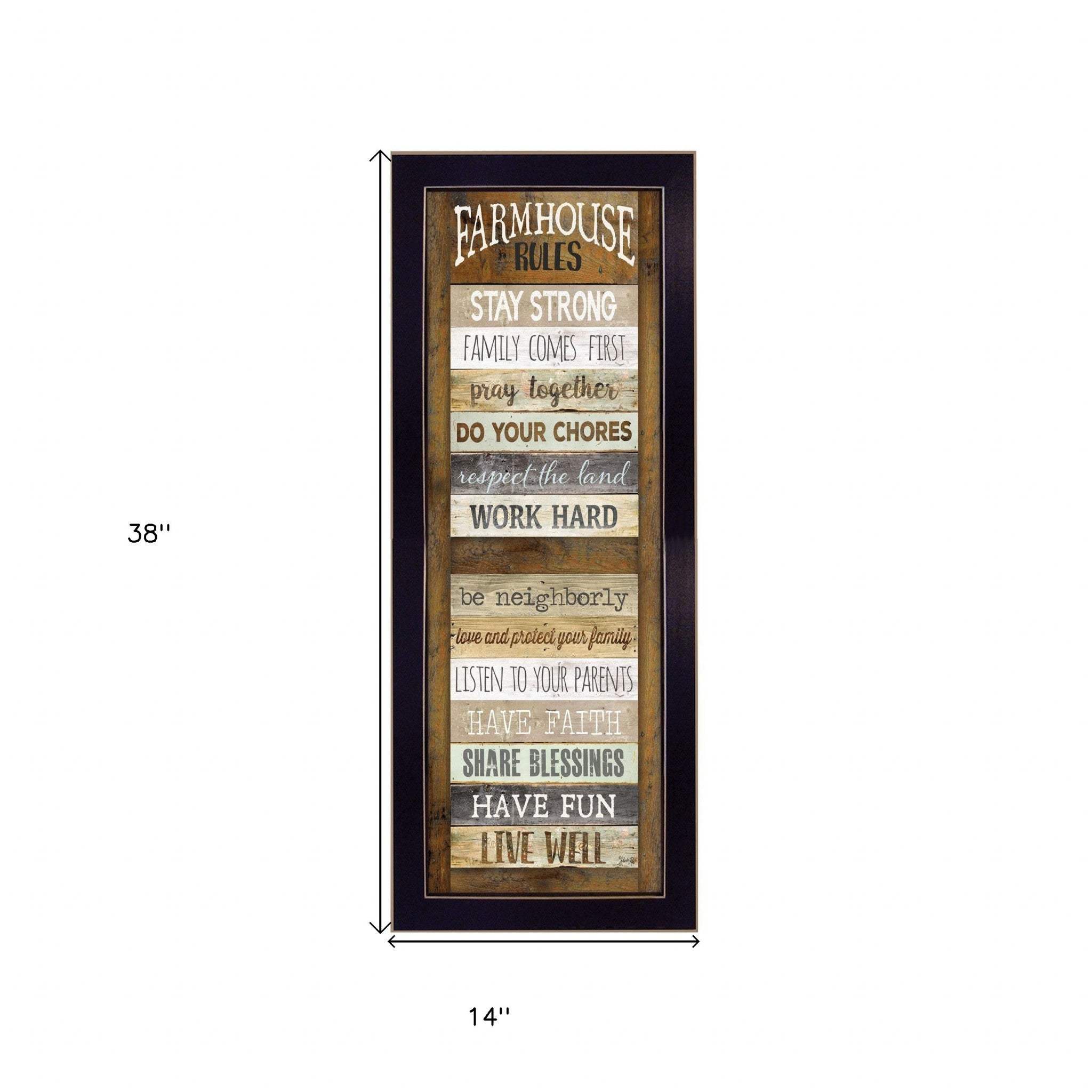 Farmhouse Rules 1 Black Framed Print Wall Art - Homeroots - Flyclothing LLC