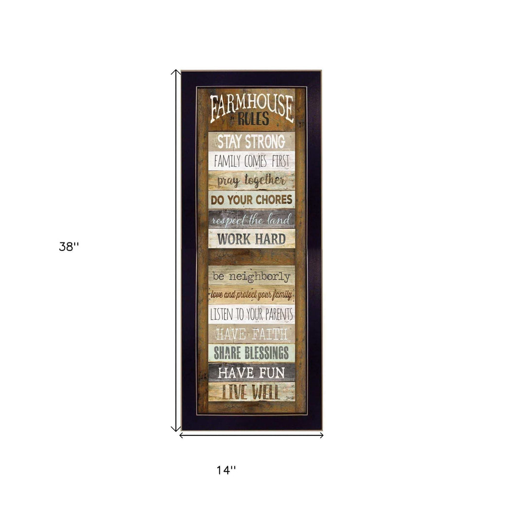 Farmhouse Rules 1 Black Framed Print Wall Art - Homeroots - Flyclothing LLC