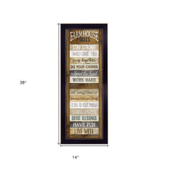 Farmhouse Rules 1 Black Framed Print Wall Art - Homeroots