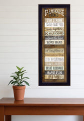 Farmhouse Rules 1 Black Framed Print Wall Art - Homeroots