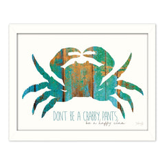 Dont be a Crabby Pants White Framed Print Wall Art - Homeroots