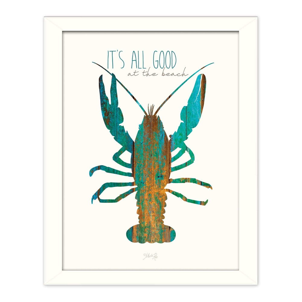 Its All Good at the Beach White Framed Print Wall Art - Homeroots - Flyclothing LLC